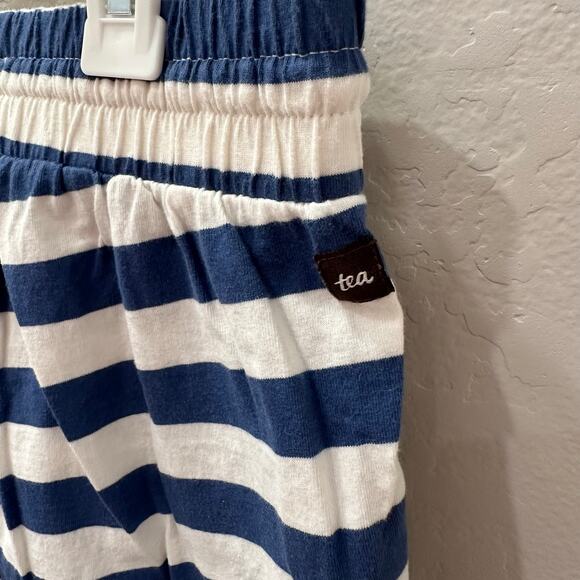Tea Collection Blue & White Stripe Pom-Pom Shorts - Picture 6 of 8